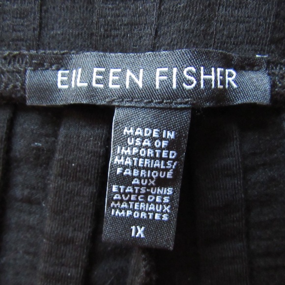 Eileen Fisher Black Ribbed Pants 1X Tencel Stretch Minimalist Classic Lagenlook - Picture 11 of 11